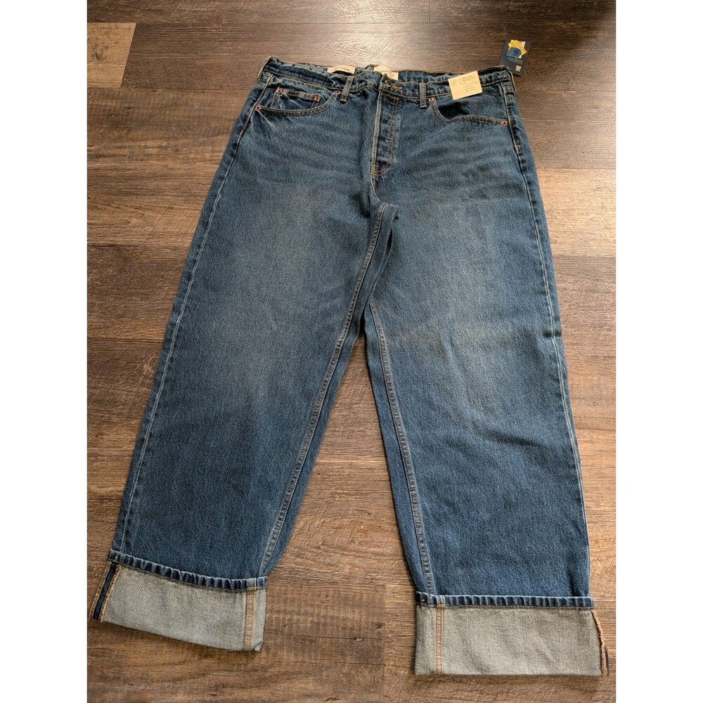 Women's Universal Thread Mid-Rise ’90s Baggy Jeans Size 16 Dark Wash NWT